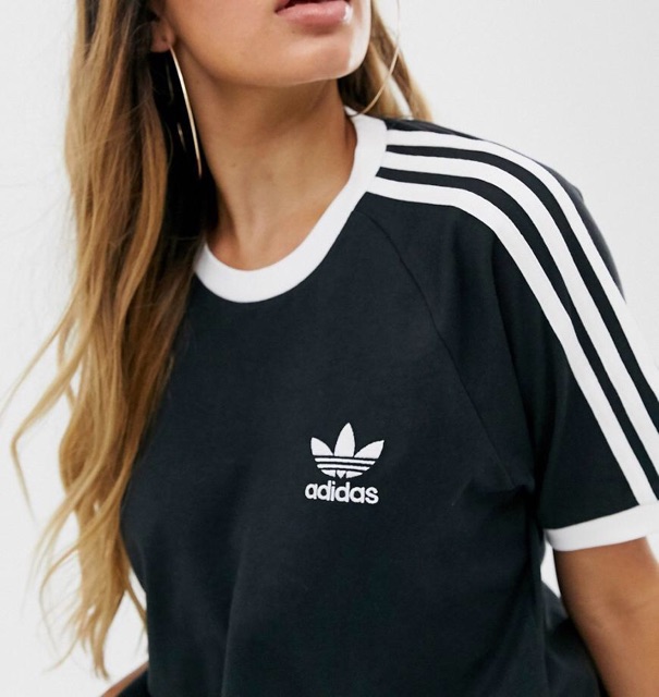 (Hàng xuất xịn) Áo das đen 3 sọc kinh điển CLFN 3-Stripes (Form unisex NAM &amp; NỬ)