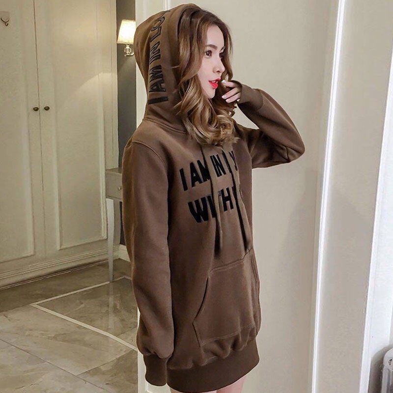 Áo hoodie YEYA form rộng bằng vải nhung phong cách Hàn Quốc thời trang mới