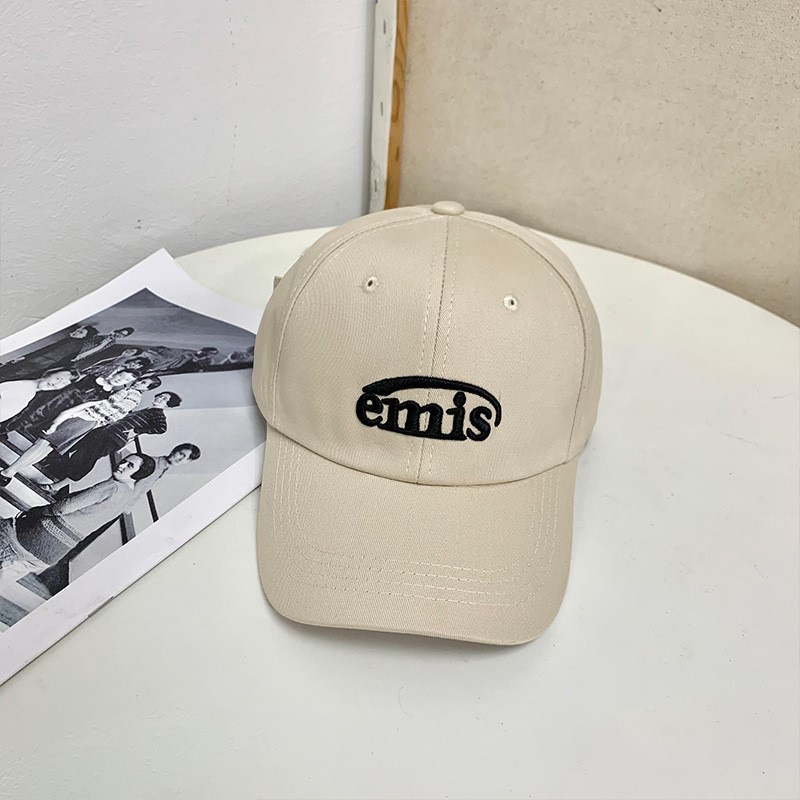 Mũ Lưỡi Trai Hàn Quốc emis Clein Xanh Dương Hoạ Tiết Chữ Trắng Mặt Lớn Cỡ Nhỏ Xu Hướng