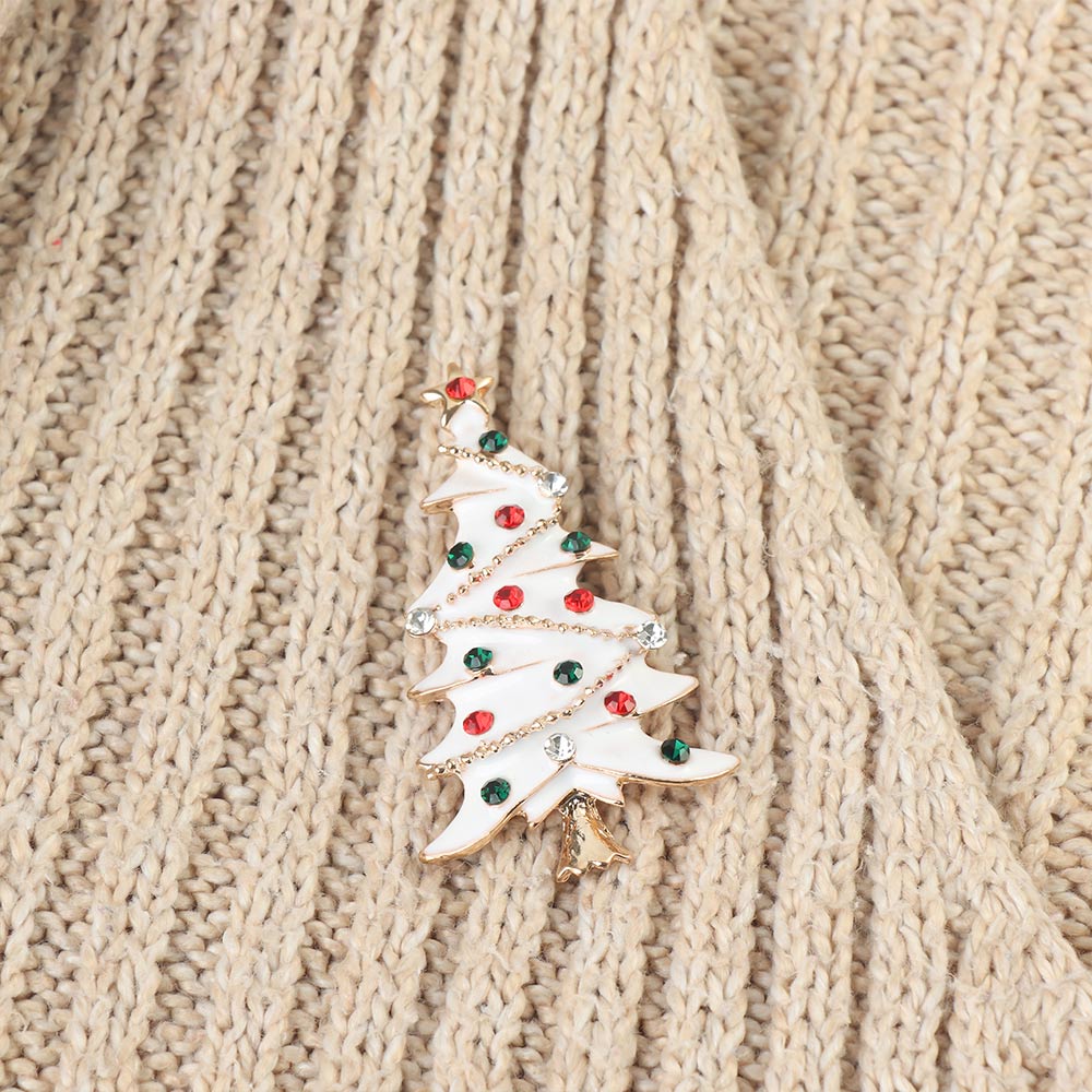 Ghim Cài Áo Hình Cây Thông Noel Đính Đá Nhân Tạo Thời Trang