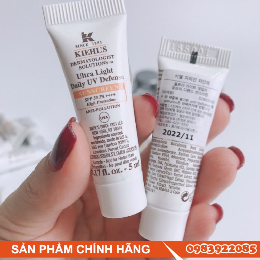 Kem chống nắng Kiehls Ultra light UV defence Aqua Gel 5ml