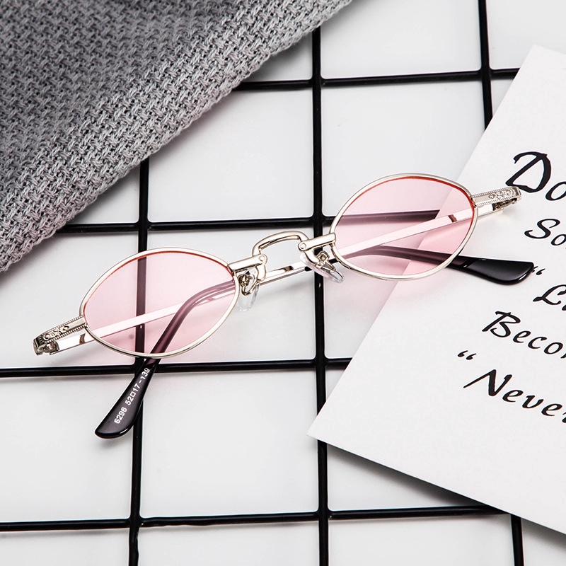 Kính mát Thời trang kim loại hình bầu dục Nam và Mỹ