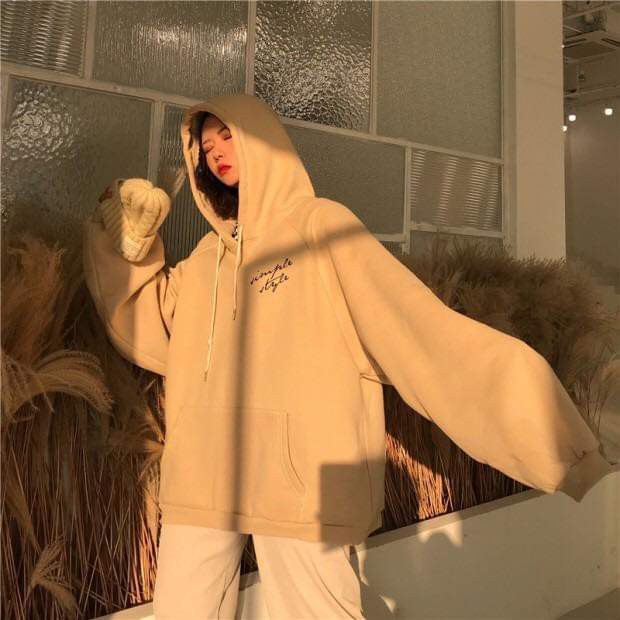 ÁO HOODIE SIMPLE STYLE UNISEX 3 MÀU TÍM ĐEN BE | BigBuy360 - bigbuy360.vn