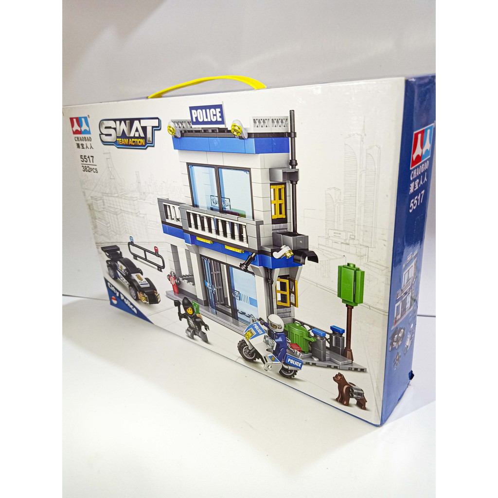 Lego xe ngôi nhà cảnh sát - đồ chơi xếp hình lắp ráp xe ngôi nhà cảnh sát với 382 miếng ghép