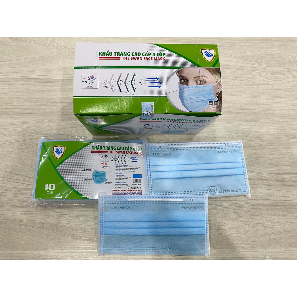 Khẩu trang cao cấp 4 lớp Swan