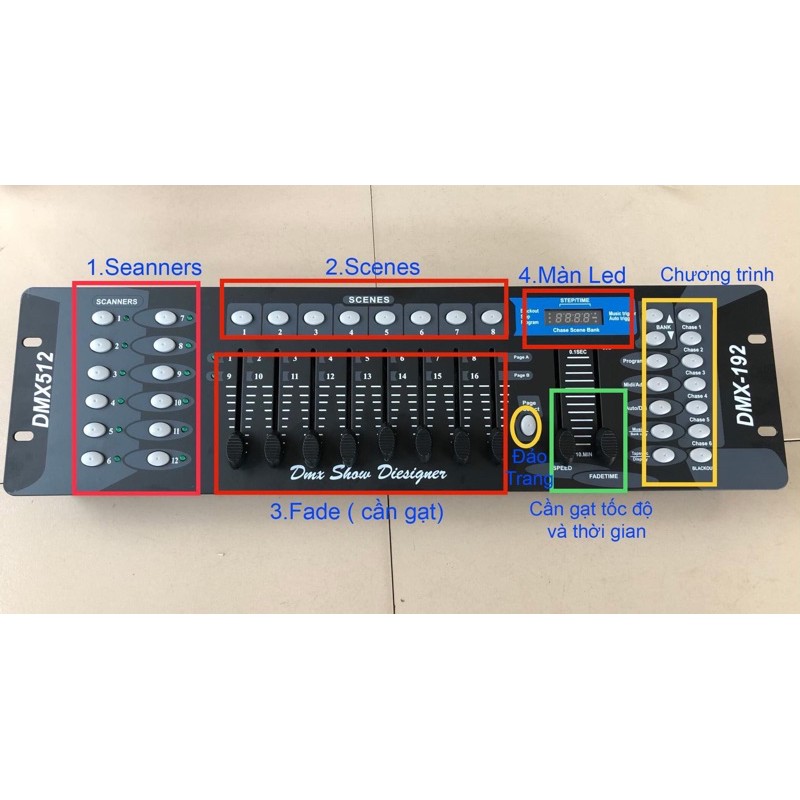 BÀN ĐIỀU KHIỂN ÁNH SÁNG DMX192 KÊNH 512