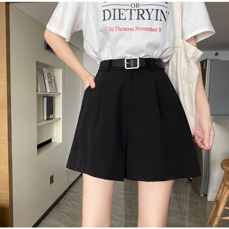 Quần Đùi Lưng Cao Thời Trang Hàn Quốc 185257 Quần Short Ống Rộng Thời Trang Mùa Hè Năng Động