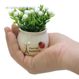 Chậu cây giả trang trí bàn làm việc DIY