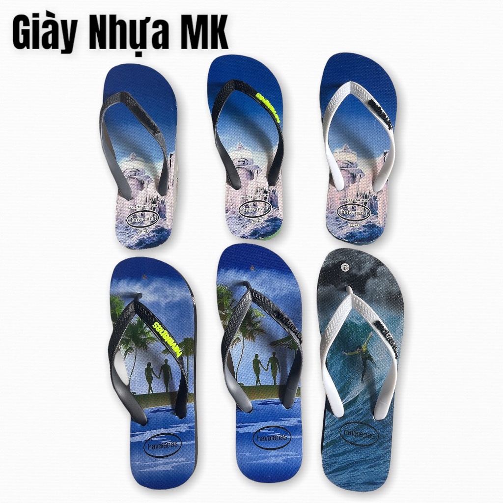 Dép Kẹp Xỏ Ngón Havaianas Nam hoạ tiết lướt sóng siêu bền chống trơn siêu êm chân cao su dai - DL124