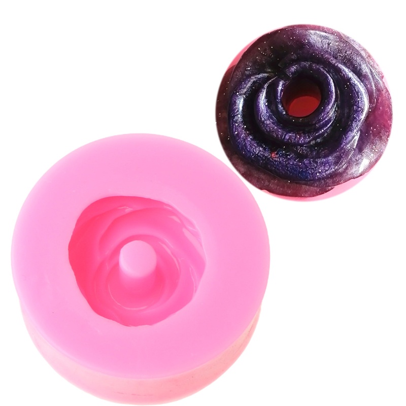 Khuôn Silicone Làm Ống Hút Nhựa Epoxy Hình Hoa Hồng Tiện Dụng DIY