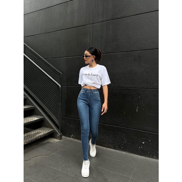 Quần jeans skinny ôm lai tua dài 90cm QJ634