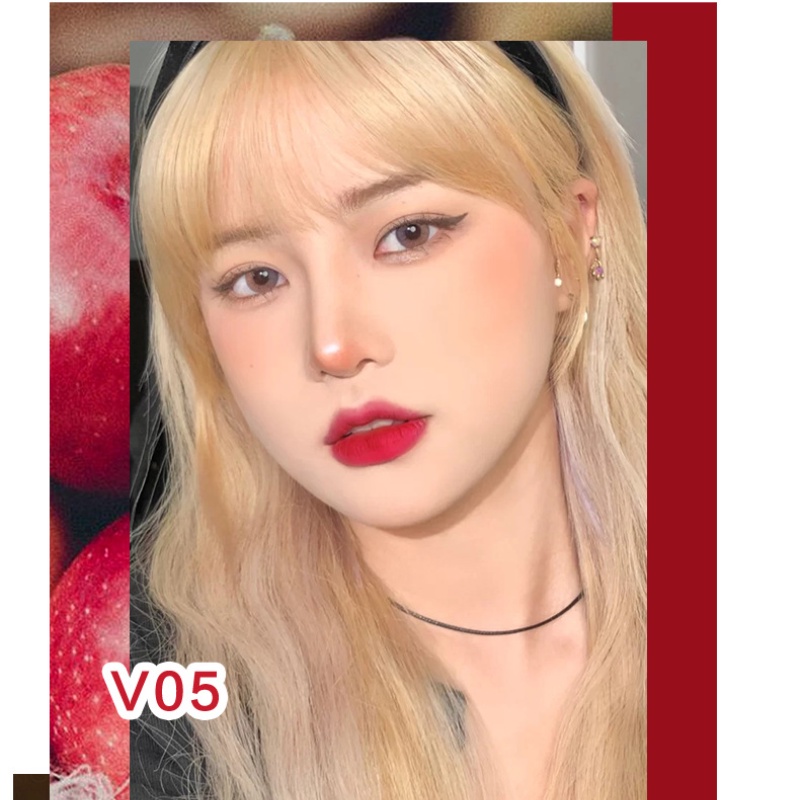 [Hàng mới về] Son Kem Màu Lì Mịn Như Nhung Hllr Không Dính Cốc Lâu Trôi Dưỡng Ẩm