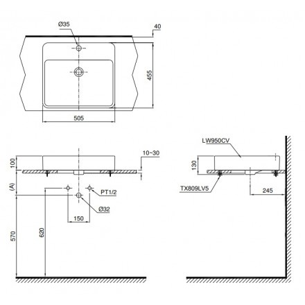 Chậu Lavabo TOTO LT950C Đặt Bàn