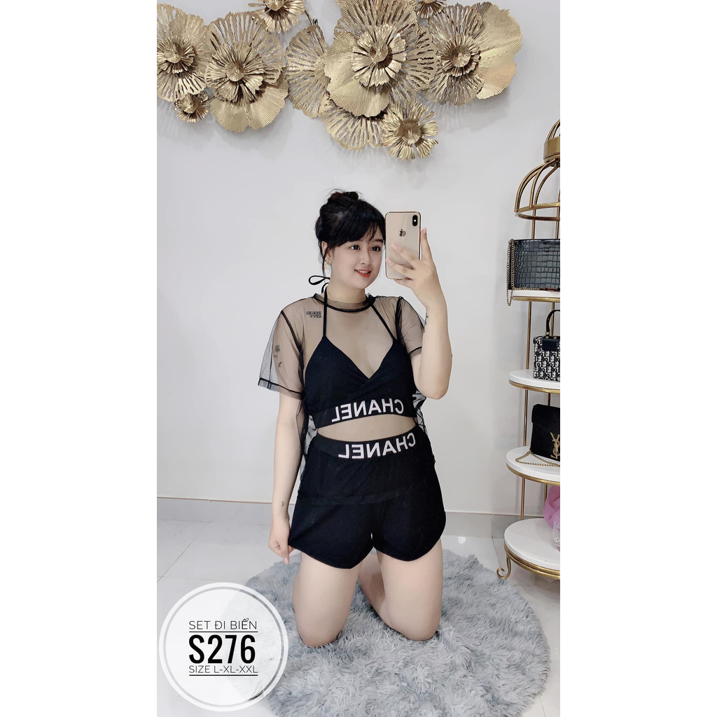 (60-90kg) MINSTORE BIGSIZE Set BIKINI đi biển S276 Chất thun co giãn