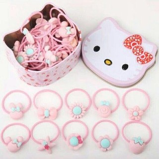 Hộp 40 Dây Cột Tóc Kitty Cho Bé Gái
