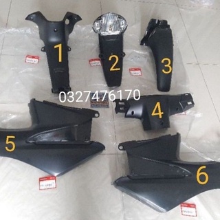 Bộ 6 ốp nhựa nhám đen xe WAVE A, RS, S100 zin honda