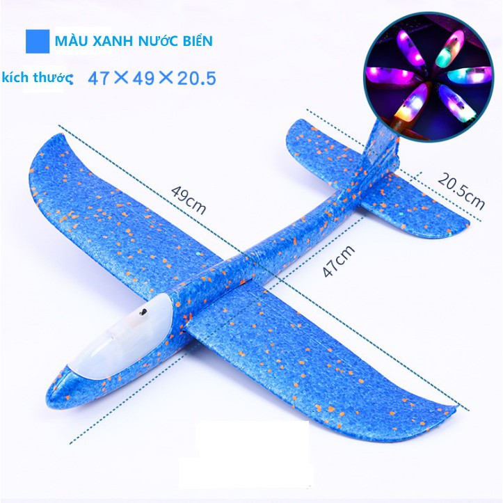 Máy Bay Xốp Siêu Lượn Megagift Cỡ To Máy Bay Xốp Ném Tay Nhiều Màu có đèn led phát sáng