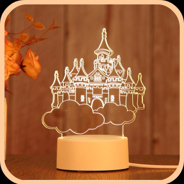 Đèn trang trí 3D siêu đẹp - Đèn ngủ 3D LÂU ĐÀI MỘNG MƠ -  Led xinh - Quà tặng bạn bè, người thân vô cùng ý nghĩa
