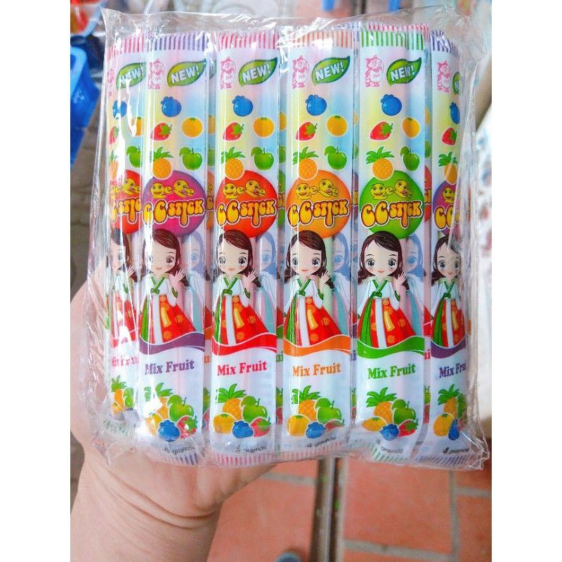 Bịch 65 gói kẹo tăm lạnh thái lan CC stick , Mix Fruit