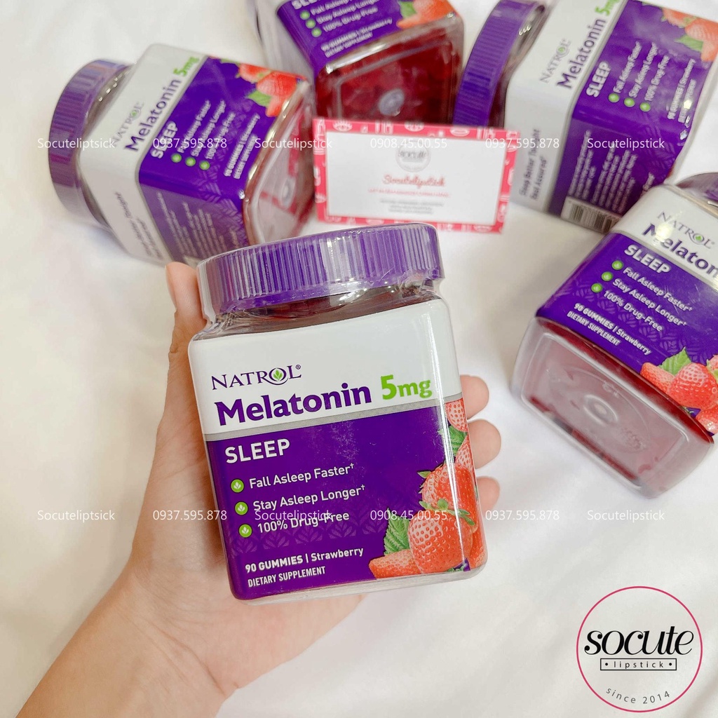 KẸO DẺO GIÚP NGỦ NGON NATROL GUMMIES MELATONIN 5MG VỊ DÂU, 90 VIÊN