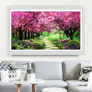 TRANH THÊU CHỮ THẬP VƯỜN CÂY TÌNH YÊU TRANH CHƯA THÊU LAVENDER LV005 LV006