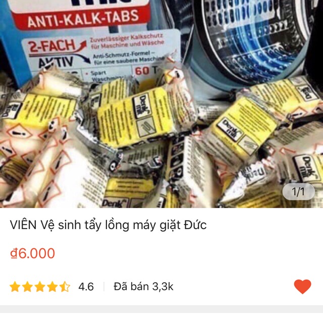 Viên tẩy lồng máy giặt Đức