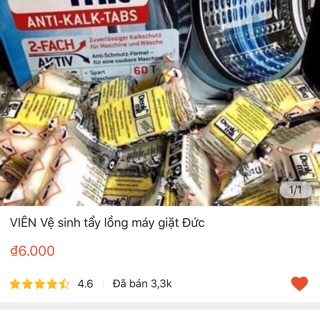 Viên tẩy lồng máy giặt Đức
