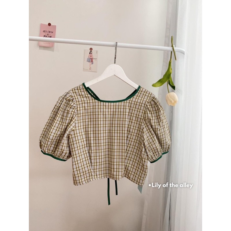 Croptop kẻ 4 nơ lưng (ib chọn màu )