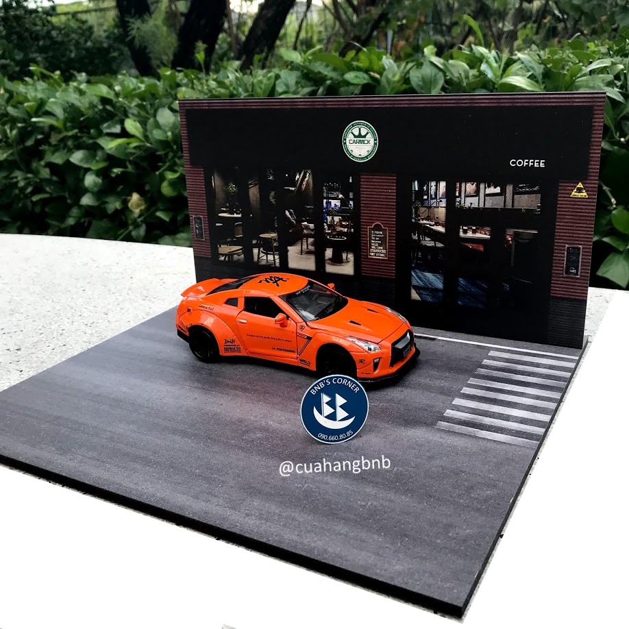 Gara trưng bày bằng gỗ dành cho xe mô hình 1:32 - Mô hình cửa hàng/tiệm sửa xe