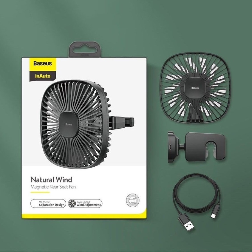 Quạt mini từ tính gắn lưng ghế ô tô Baseus Natural Wind Magnetic Rear Seat Fan