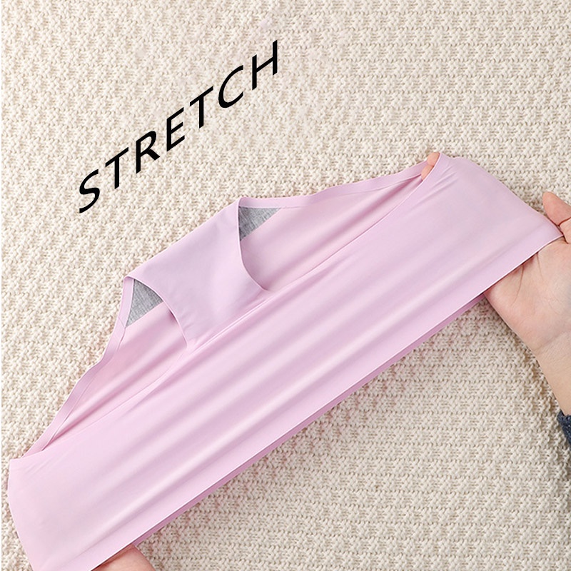 Set 1 / 3 Quần Lót Lụa Mềm Mại Không Đường May Lưng Vừa Size M-XXL