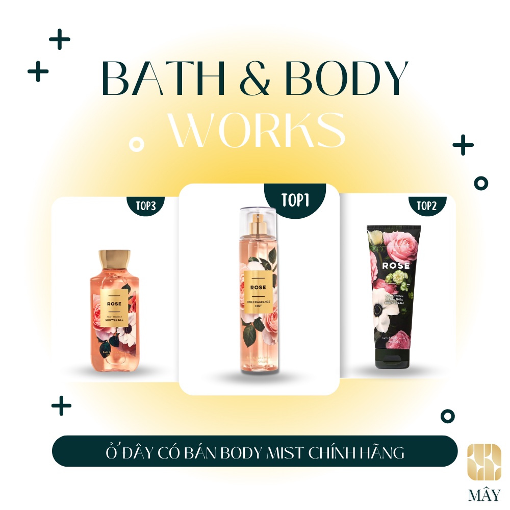 Body mist ROSE - xịt khử mùi toàn thân mùi Body Mist Bath And Body Works Mỹ 236ml
