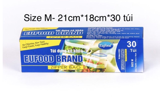 Túi Zipper 3 Size Tiêu Chuẩn - Hiệu EU Food