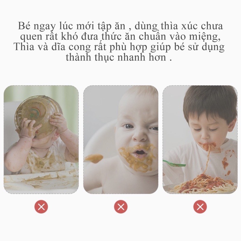 SET 2 THÌA DĨA CÓ THỂ UỐN CONG 360 ĐỘ CHO BÉ TẬP XÚC THỜI KỲ ĂN DẶM HÌNH CÁ HEO XINH XẮN ĐỰNG TRONG HỘP