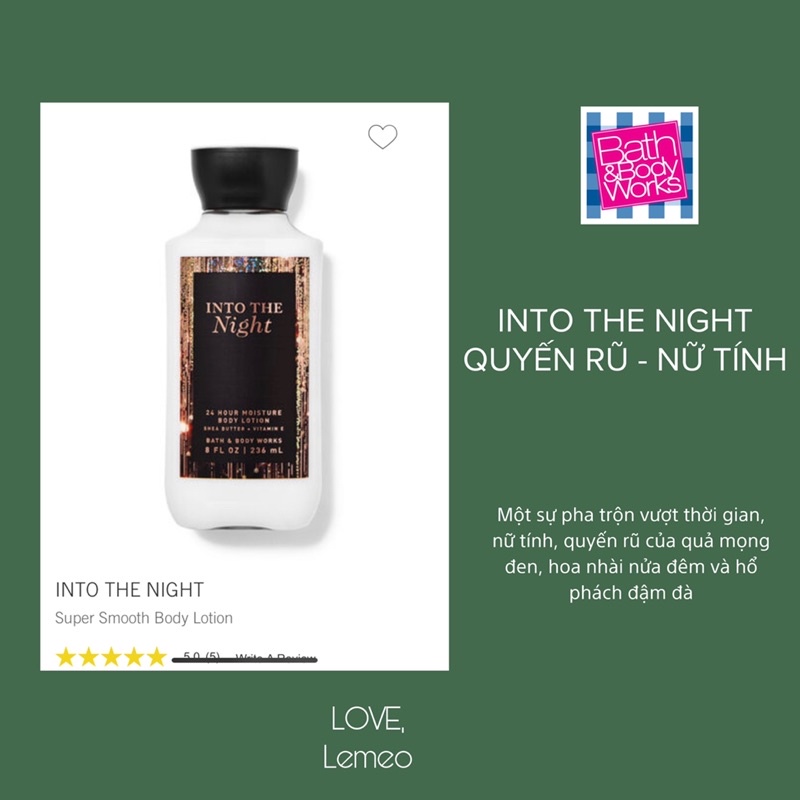 Body lotion Bath & Body Work chính hãng bill US