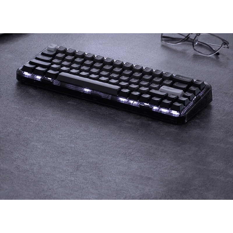 Bàn phím cơ không dây bluetooth, 2.4G Mojo 68 đen kị sĩ MelGeek chính hãng LED RGB có thể hotswap thay switch