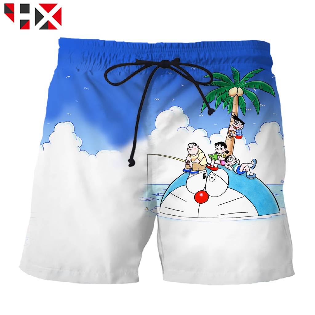 Hx Quần Short Nam In Hình Doraemon 3D Thời Trang Mùa Hè