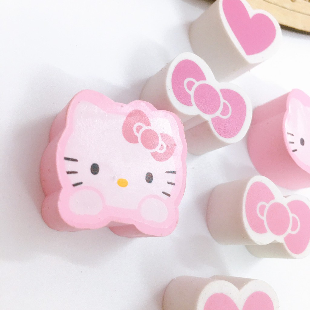 Hộp tẩy bút chì 6 chi tiết Hello Kitty