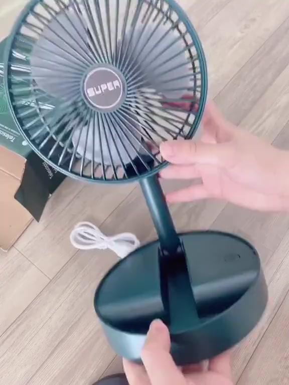 Quạt Tích Điện Để Bàn Mini Melli Gấp Gọn Kéo dài 3 Tốc Độ Gió Xoay 360 Độ Cổng Sạc Usb Tiện Dụng Pin Lớn 1200mAh | BigBuy360 - bigbuy360.vn