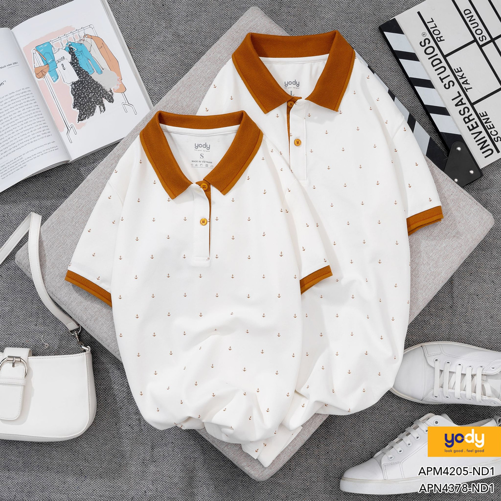 Áo thun polo nam hoạ tiết mỏ neo YODY trẻ trung năng động - APM4205 | BigBuy360 - bigbuy360.vn