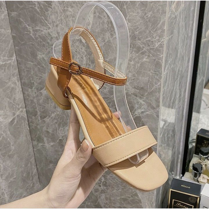 XẢ KHO (S49) Sandal nữ quai pha màu phong cách Vintage (Mã 300-sandal)