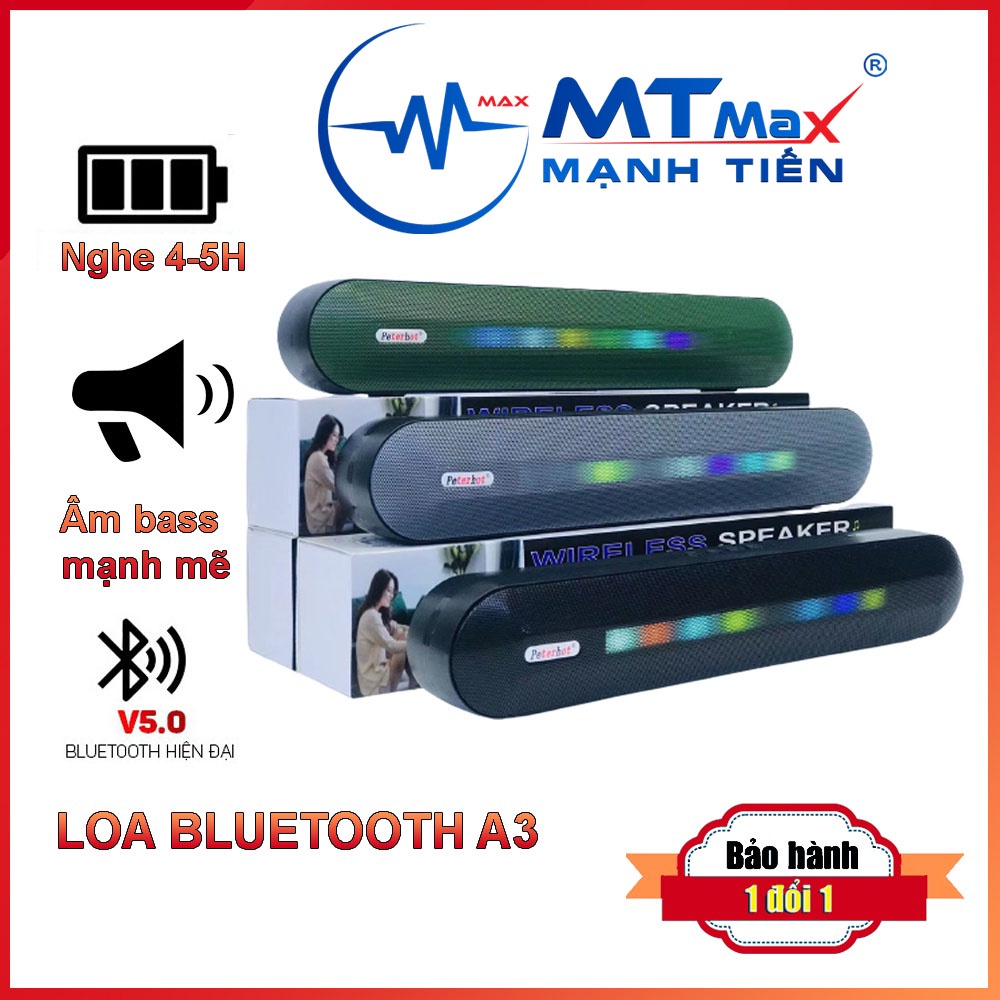 Loa bluetooth A3 - 2 bass siêu mạnh mẽ - Loa vi tính, ti vi kèm đèn led đẹp mắt - Đầy đủ kết nối Bluetooth