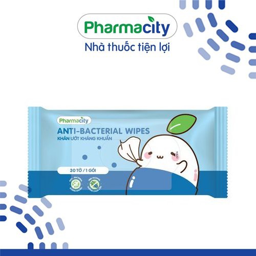 [Mã FMCGMALL -8% đơn 250k] Khăn ướt kháng khuẩn Pharmacity (30 tờ/gói)