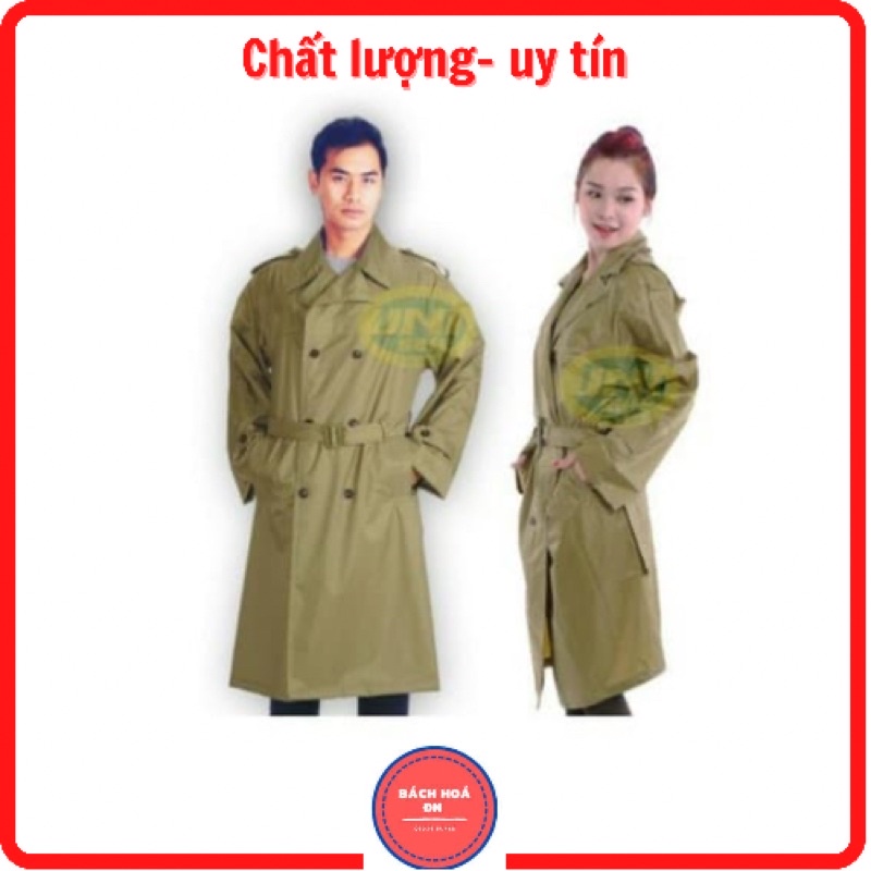 Áo mưa măng tô màu cỏ úa vải dù chất lượng cao phong cách QĐ