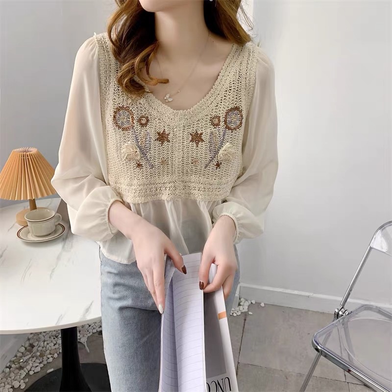 Áo Sơ Mi Chiffon Tay Dài Chống Nắng Thời Trang Mùa Hè Phong Cách Hàn Quốc Cho Nữ