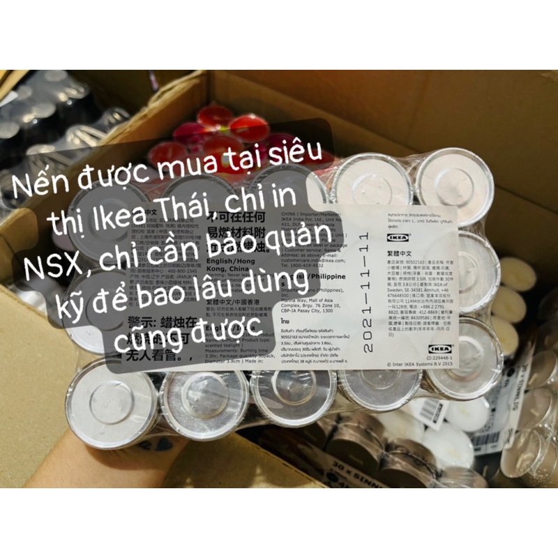 Nến thơm Ikea cao cấp vỉ 30 nến dùng để trang trí, cúng dường hương thơm dịu nhẹ sang trọng