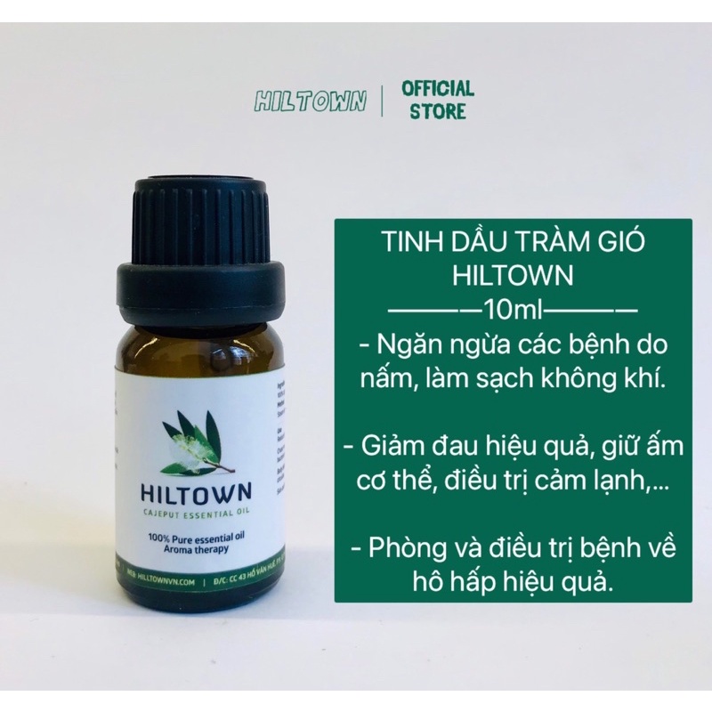 Tinh dầu tràm gió HILLTOWN, nguyên chất 100 từ lá cây tràm gió, dung tích 10ml