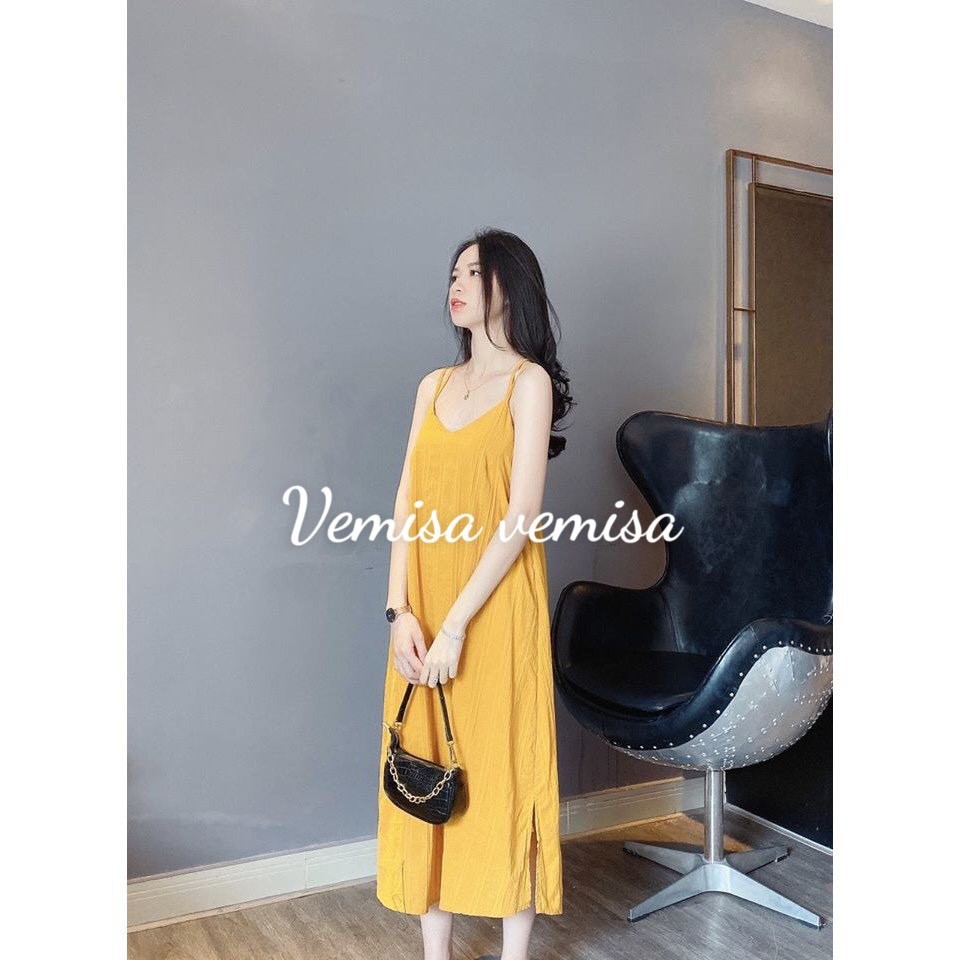 Váy đũi maxi đan dây lưng- Đầm bầu 2 dây đẹp mặc đi chơi , đi biển V266