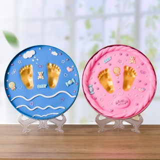 [KÈM BẢNG CHỮ NGÀY SINH] Hộp in dấu tay chân độc đáo cho trẻ em - lưu giữ khoảnh khắc thời thơ ấu cho bé yêu có nắp đậy
