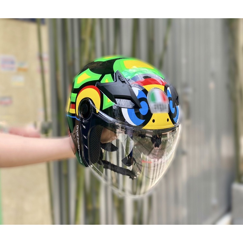 MŨ 3/4 2 Kính M268 RÙA TURTLE cực Đẹp lên logo A.G.V, BH 12 tháng